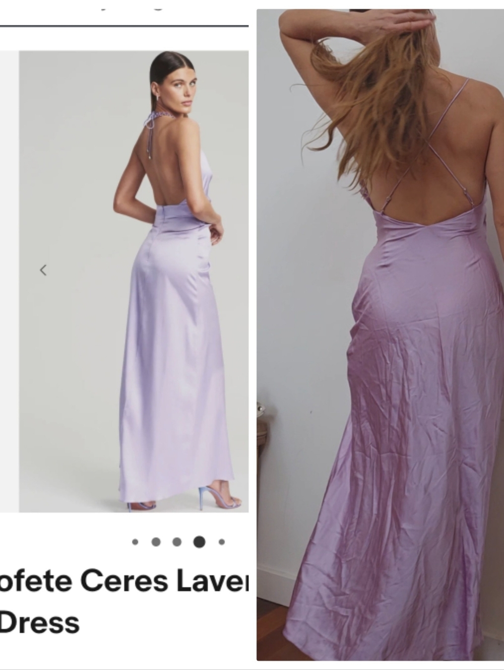 Nwot Revolve French Lilac Silk Dreamy Slit Maxi Dress 4 Pastel Twin Sofia UK - Picture 6 of 6